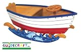 Kid's Rocking Boat with Vintage Lines in Multi Finish