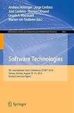 Software technologies : 9th international joint conference, ICSOFT 2014, Vienna, Austria, August 29-31, 2014 : revised selected papers