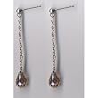 Champagne Drop Briolette Silver CZ Earrings