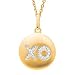 14K Gold GH Diamond Hugs & Kisses Round Pendant