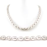 AugustinaJewelry Single Strand 18 Inch 6-7mm white Oval Shape Freshwater Cultured Pearl Necklace