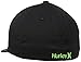 Hurley Men's One and Only Black White Flexfit Hat