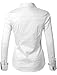 LE3NO Womens Lightweight Button Down Shirt with Stretch White