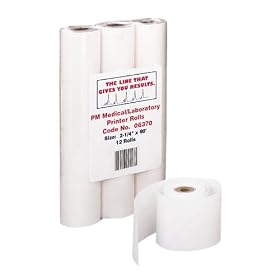 PM Company Perfection Thermal Medical/Laboratory Printer Rolls, 2.25 Inches x 80 Feet, White, 12 per Pack (06370)