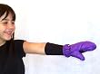 SnowStoppers STAY-ON Large Purple Nylon Mittens, Ages 5-8