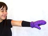 SnowStoppers STAY-ON Large Purple Nylon Mittens, Ages 5-8
