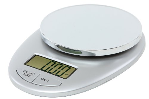 Epica TM Accupro Digital Kitchen Scale 11 lbs Capacity, Black/Chrome Electronic Food Scale