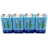 Tenergy 4 pieces of 9V 250mAh NiMH high capacity rechargeable Battery