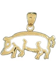 Dazzlers Solid 14k Gold Pig Charm Pendant Available in three colors from jewelsberry (weights: 2.2 grams only)