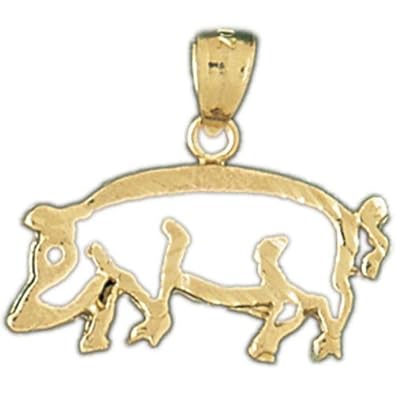 Cheap Girls Jewelry Dazzlers Solid 14k Gold Pig Charm Pendant Available in three colors from jewelsberry (weights: 2.2 grams only) For Sale