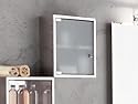 Badmöbel Wandschrank Edelstahl Badschrank Hängeschrank satin Glastür 40x40