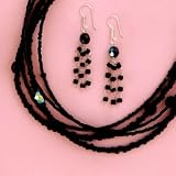 Black Beaded Necklace Set