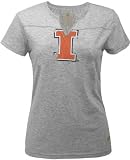 Illinois Fighting Illini -Women's- Axis Distressed Print Slit Neck Tee