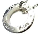 RoyalStag*ロイヤルスタッグ ブラックレザーサークルラインリングネックレス SN23-016の画像