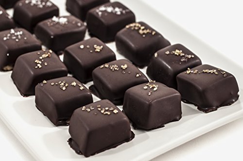 Gourmet Dark Chocolate Covered Sea Salt Caramels 12 pc in Elegant Gift Box
