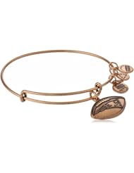 Alex and Ani "NFL" New England Patriots Football Expandable Wire Bangle Bracelet, 7.5"