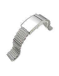 20mm Brushed Ploprof 316 Reform Stainless Steel "SHARK" Mesh Watch Band Solid Seatbelt Strap (AZ)