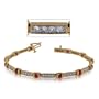 Ruby Bracelet W/ Diamond 14K Gold Ladies Channel Links