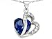 Original Star K(tm) Created Heart Shape 12mm Sapphire Pendant LIFETIME WARRANTY