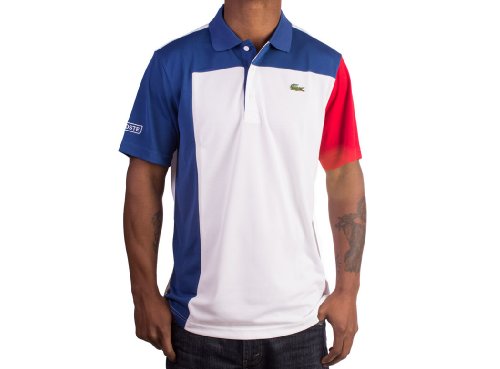 Superdry Colorblock Polo: White/Night Blue-Bright Cherry Red (Size M / EUR5)