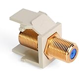 Leviton 40831-BI QuickPort F-Type Adapter, Gold-Plated, Ivory