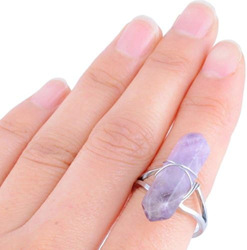 Jewelryfinds Amethyst Natural Stone Ring