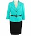 Tahari Julian Petite 2 Piece Skirt Suit Turquoise 