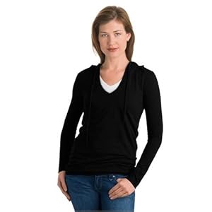 Buy District Threads� - Junior Ladies Slub V-Neck Hoodie by District Threads