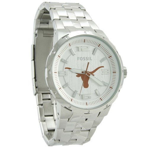 Fossil Texas Longhorns Stainless Steel Automatic Movement 3-Hand Watch