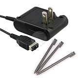 3 Touch Pen Stylus Pack + AC Home Charger for Nintendo DS