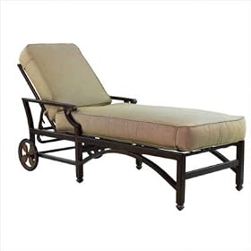 Regent Adjustable Cushioned Chaise Lounge with Wheels by