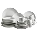 Domestic 921345 Kombiservice Barca mit je 6 Tassen, Untertassen, Desserteller, Teller tief und Teller flach, 30-teilig