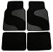 Black Diamond Plate Swish Curve and Black Carpet Plato Floor Mats for Cars / Truck