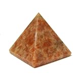 Sunstone Pyramid 02 Red Orange Crystal Healing Sacred Geometry Stone 2.5
