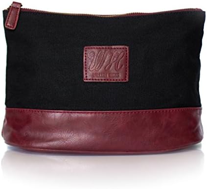 Toiletry Bag For Men And Women By William Hicks - Leather and Canvas Unisex Travel and Make Up Bag for Shaving Accessories and Cosmetics -Top Quality Perfect Size Packable Personal Things Organizer