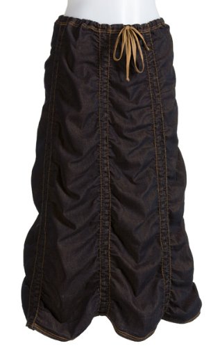 XCVI Denim Double Shirred Panel Skirt