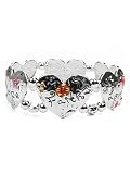 Silver Faith Hope Love Script Heart Link Bracelet Jewelry