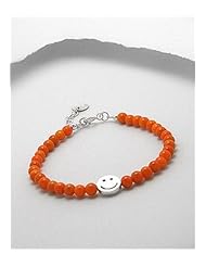 Orange Corals Bracelet In 92.5 Sterling Silver