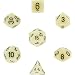 Chessex CHX25400 Dice-Opaque Ivory/Black Set, Multicolor