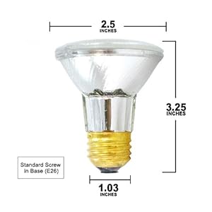 Sylvania #14700 50-watt PAR20 wide flood halogen bulb