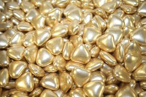 Gold Mini Heart Shaped Dragees x100 Gold Mini Heart Shaped Dragees x100 picture