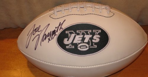 JOE NAMATH SIGNED AUTOGRAPHED NEW YORK JETS LOGO FOOTBALL W/ HOLOGRAM + COA