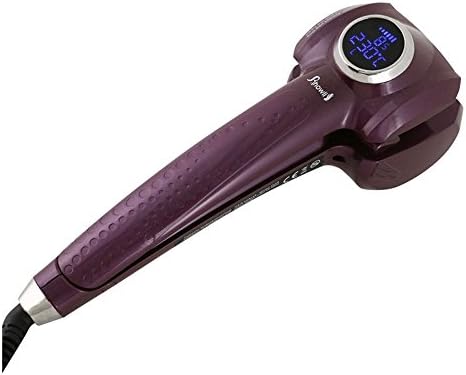 Afunti Pro Automatic Curler LCD Hair Curler Automatic Hair Curling Iron Pro Hair Styling Tool Electric Universal Voltage with Gift Box Birthday Gift Christmas Gift (purple)