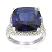 Sterling Silver Cushion-Cut Created Blue Sapphire Ring, Size 5