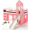 Rutschbett Spielbett BENNY wei�-rosa/pink