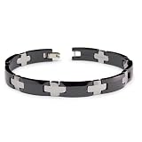 Tungsten/Ceramic Men's Link Bracelet - 8.5 Inches