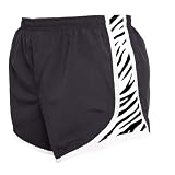 Black and Zebra Black and White Stripe Side Inset sport velocity shorts elastic waist