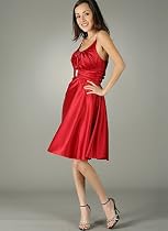 Gathered Rhinestone Waist Formal for Bridesmaid Formal Prom