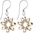 Handcrafted Austrian Crystal Golden Flower Earrings MADE WITH SWAROVSKI ELEMENTS