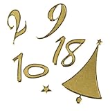 RAYHER - Klebeschrift Adventskalenderzahlen , Bogen 10x24,5 cm, gold